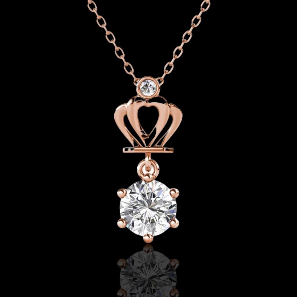 Certified 1ct. t.w. Diamond Crown Necklace - Picture 4 of 16